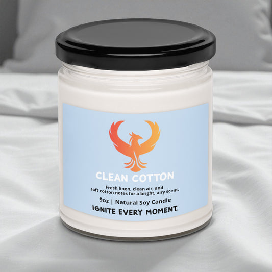 Clean Cotton • Fresh Linen Soy Candle (9oz)