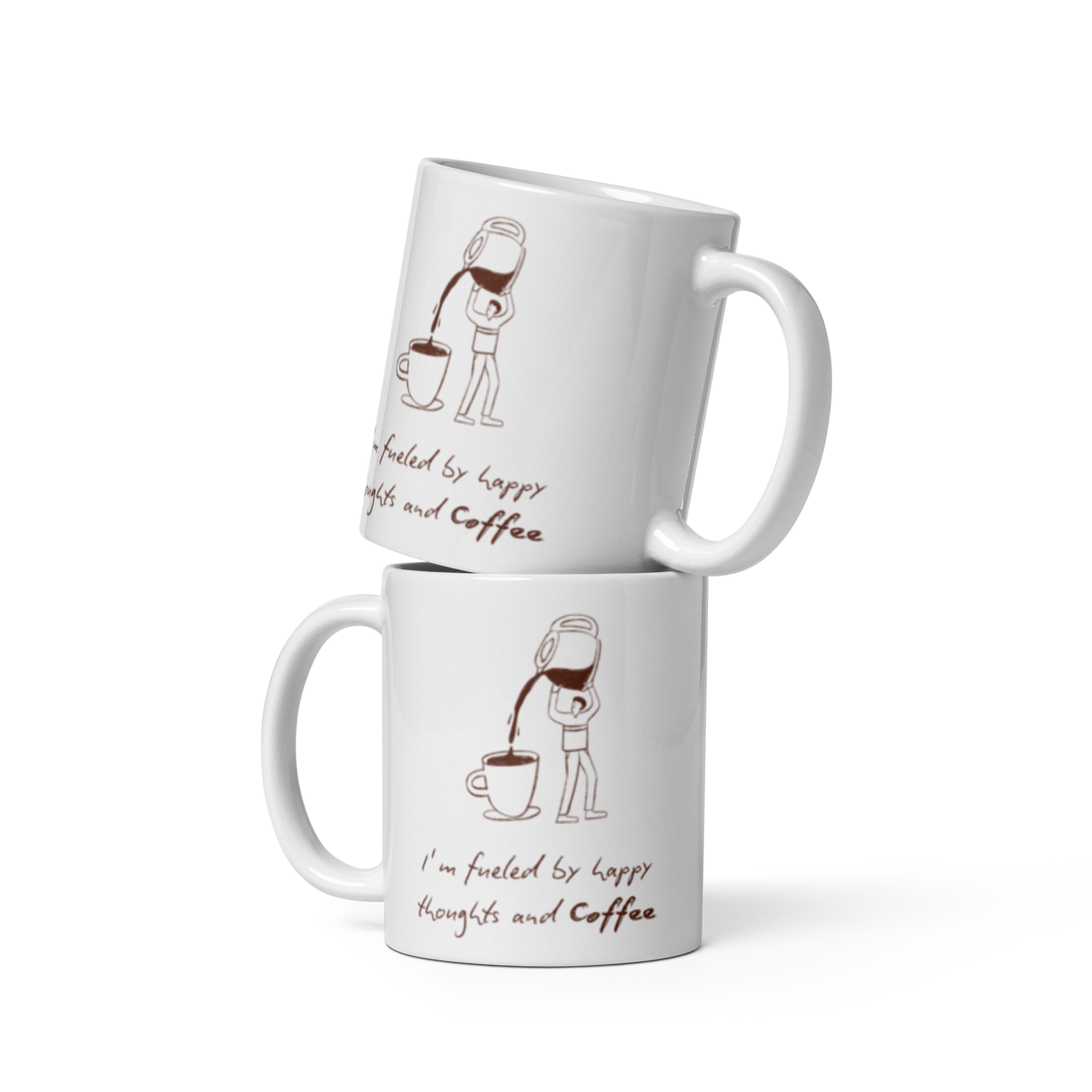 Fueled by Happy Thoughts & Coffee – Glossy Mug
