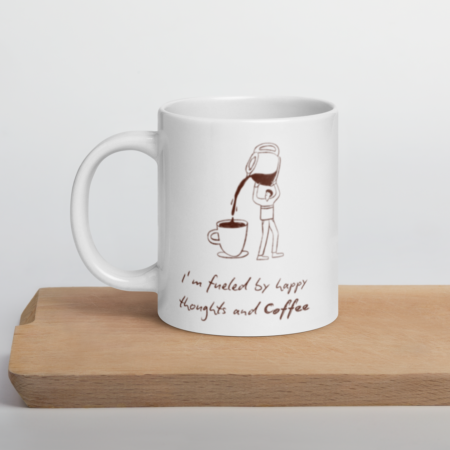 Fueled by Happy Thoughts & Coffee – Glossy Mug
