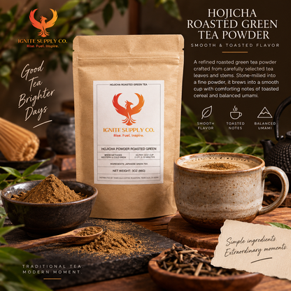 Hojicha Roasted Green Tea Powder – Smooth & Toasted Flavor