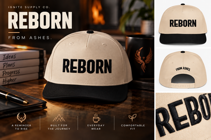 REBORN | From Ashes Embroidered Snapback Hat