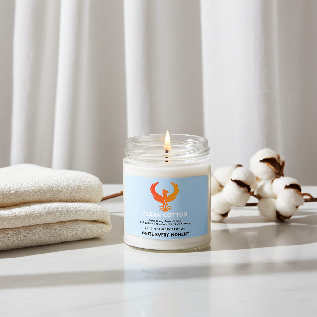 Clean Cotton • Fresh Linen Soy Candle (9oz)
