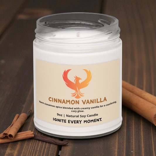 Cinnamon Vanilla • Warm & Cozy Soy Candle (9oz)