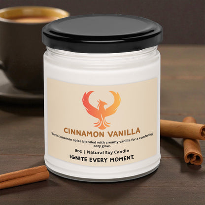Cinnamon Vanilla • Warm & Cozy Soy Candle (9oz)