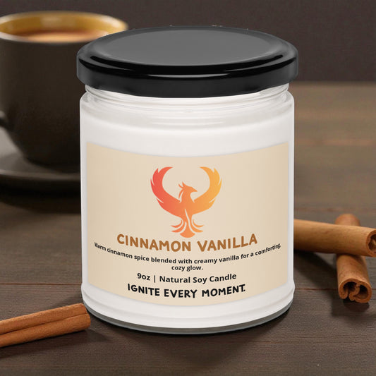 Cinnamon Vanilla • Warm & Cozy Soy Candle (9oz)
