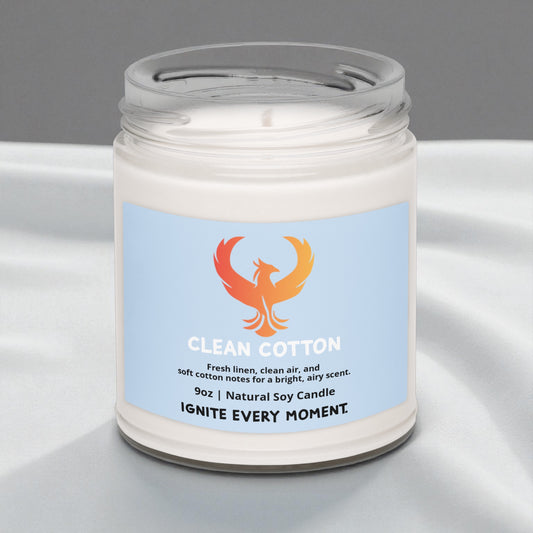 Clean Cotton • Fresh Linen Soy Candle (9oz)