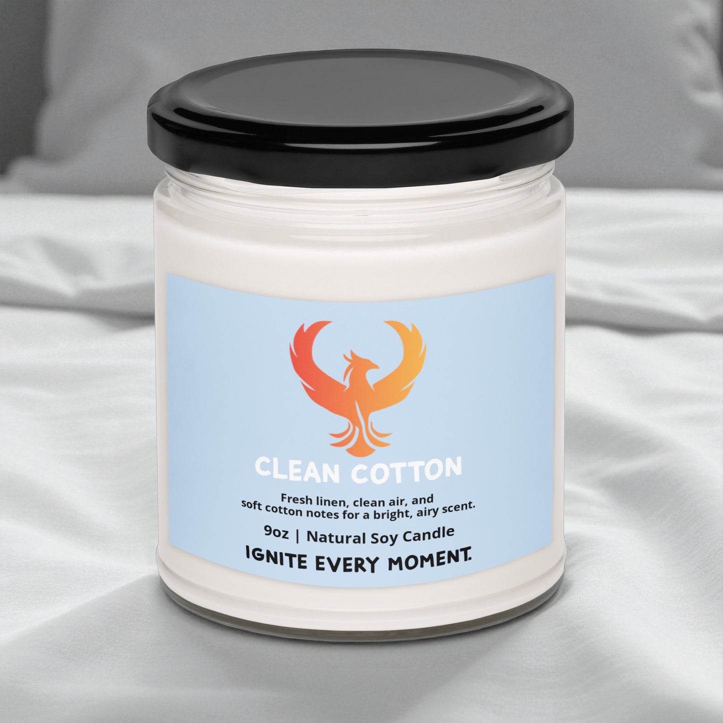 Clean Cotton • Fresh Linen Soy Candle (9oz)