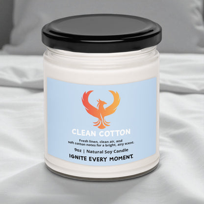 Clean Cotton • Fresh Linen Soy Candle (9oz)
