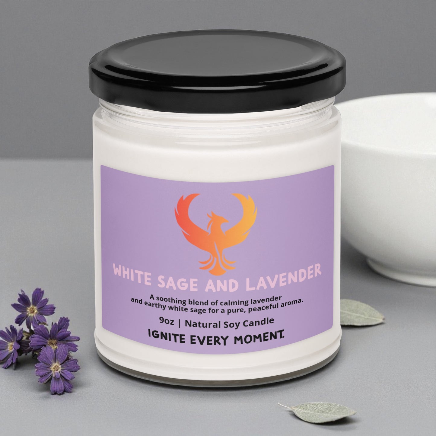 White Sage & Lavender • Natural Soy Candle (9oz)